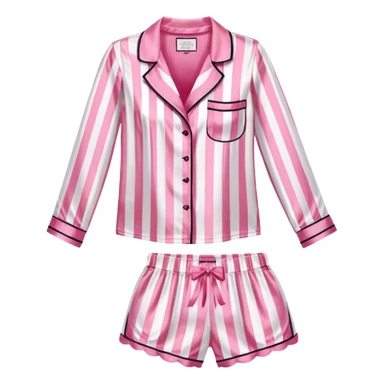 Striped pink and white silk Victoria’s Secret pajama set sticker