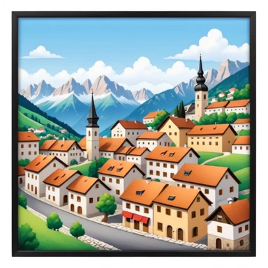 austrian village sticker
