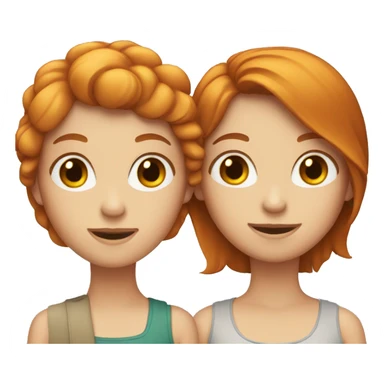 ginger girl and brunette girl  sticker