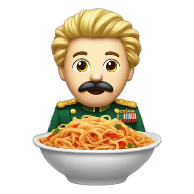 Dictator eating spaghetti prepared by his chef sticker