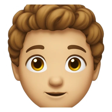 brown hair, little fat , slight smile sticker