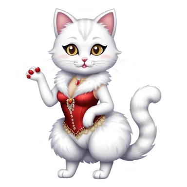 Burlesque dancer cat sticker