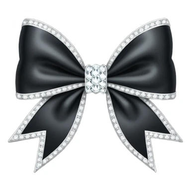 black sparkling bow with diamonds sticker