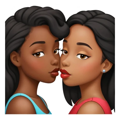Black girl kissing another black girl  sticker