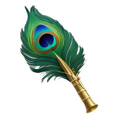 Peacock feather attached to flute sticker