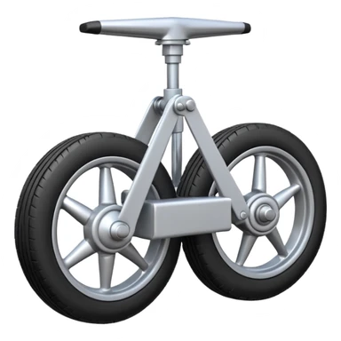 Emoji-style aircraft landing gear with a single wheel and strut, simplified design, clean lines, cartoon-like, isolated on white background, minimal shading sticker