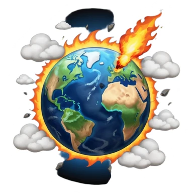 Earth hit by a meteor sticker
