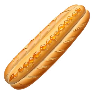 French baguette covered in honey and garlic sticker