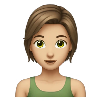 Girl have a brown hair green eyes and 17 years old  sticker