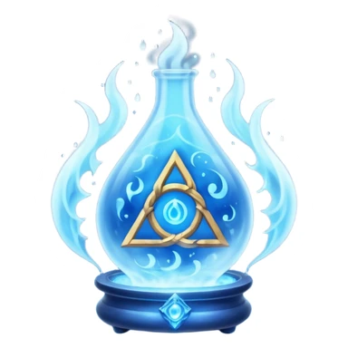 magical object blue magic mist with ancient symbol sticker