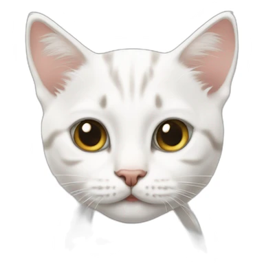 white tabby kitten without right eye sticker