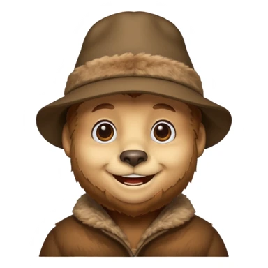 bear with hat cover fullhead sticker