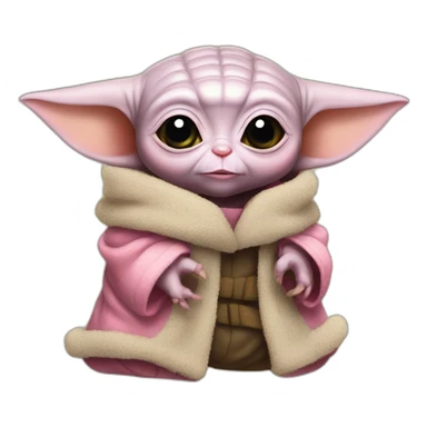 pink baby yoda sticker
