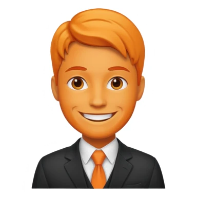 Orange in professional look sticker