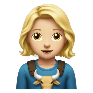 A little blonde child with a bull cut sticker