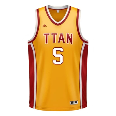 red, yellow, white titan basketball jersey sticker