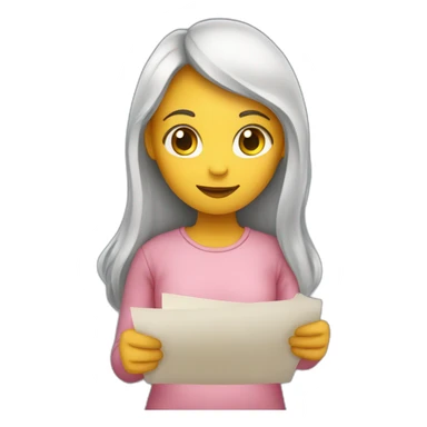Girl holding a paper that writes goodnight sticker