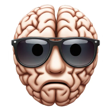Brain wearing sunglasses Showing Attitude sticker