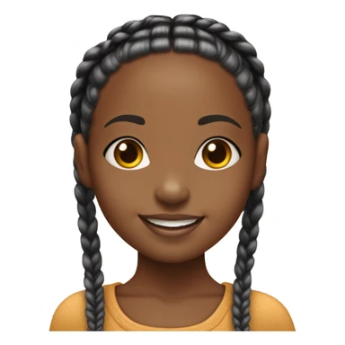 Little African American girl smiling with box braids sticker