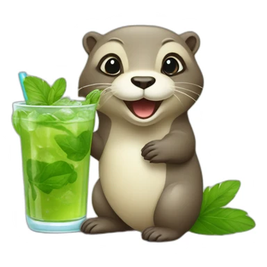 Loutre avec un mojito  sticker