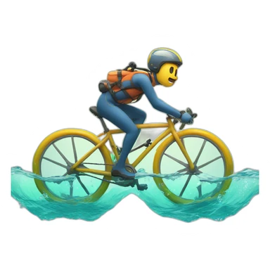 3 legged guy riding bike underwater sticker