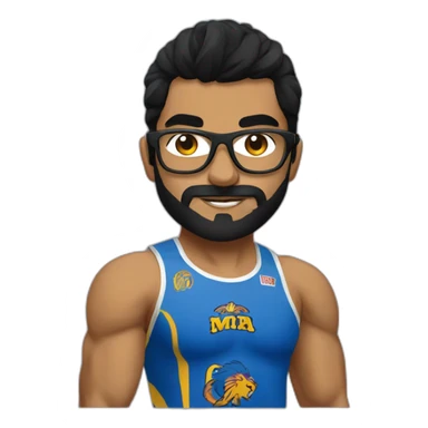 Sri lankan MMA fighter with glases black hair sticker