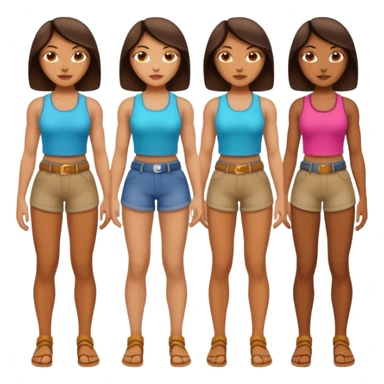 macho girl, different ones, full body sticker