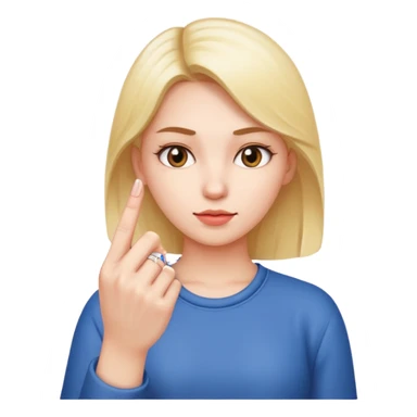 A girl using her middle finger sticker