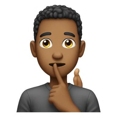 a young man guessing what it is with his one finger on his chin sticker