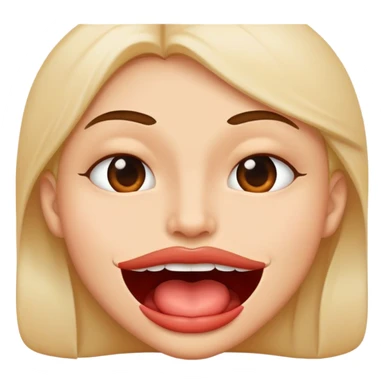 face biting lips sticker