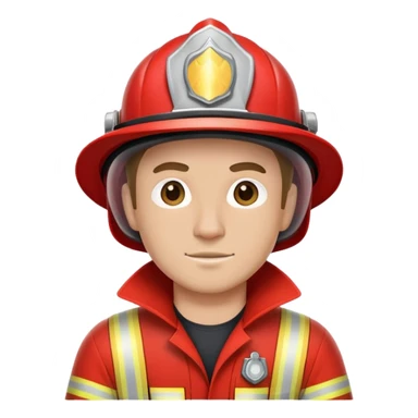 white fireman in a red suit sticker