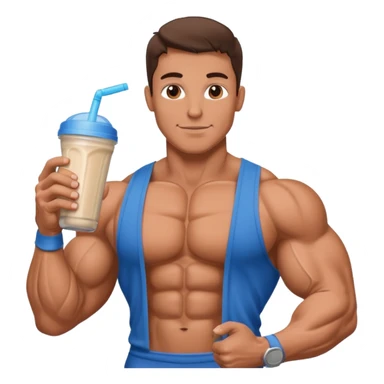 bodybuilder with potein shake sticker