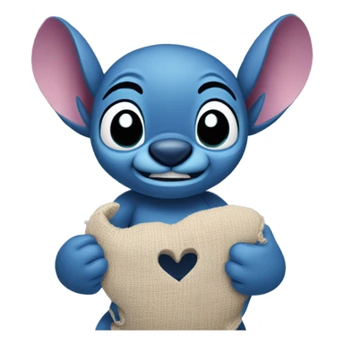 Stich with a heart  sticker