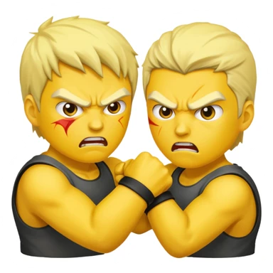 fight, 2 yellow skined people sticker