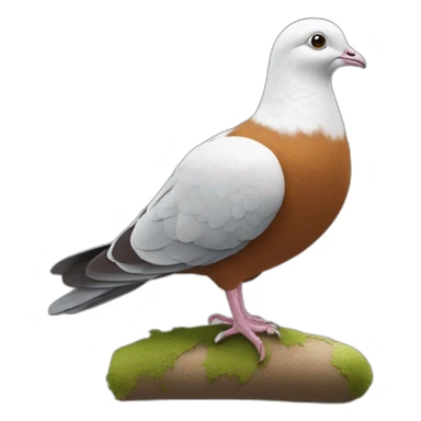 un pigeon sur la tête d’un mouton roux sticker