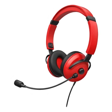 Red headset microphone  sticker