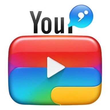 YouTube logo, colorful and vibrant sticker