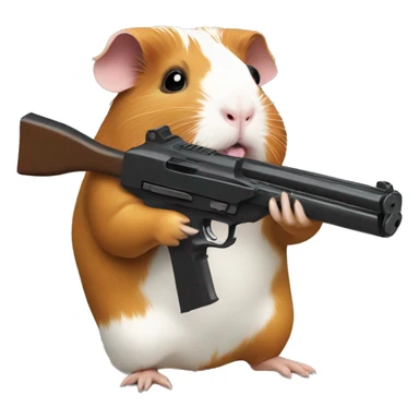 guinea pig with a gun sticker