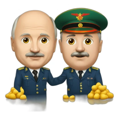 Putin and Lukashenko with potato sticker