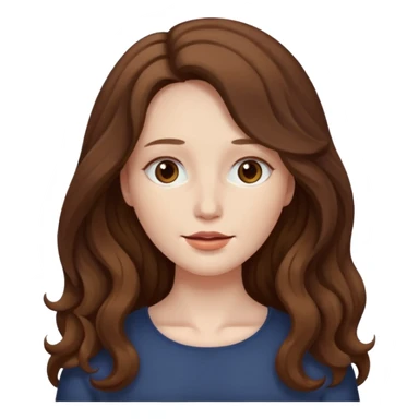 a woman with brown wavy long hair, doesnt have a face, no eyes or lips sticker