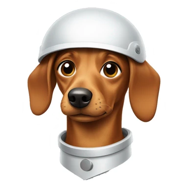 Weenie dog wearing a helmet sticker