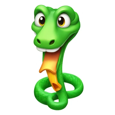 Green snake with party horn sticker