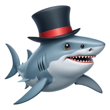 shark with tophat sticker