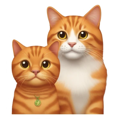 Big orange cat AND small tricolour cat sticker