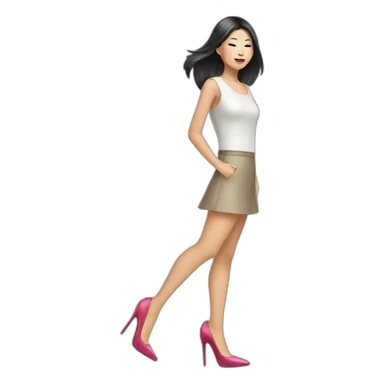 high heels asian girl sticker