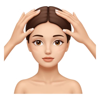 One set of Hands on another woman’s  face during facial treatment  sticker