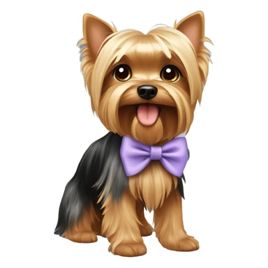Yorkshire terrier with bow sticker