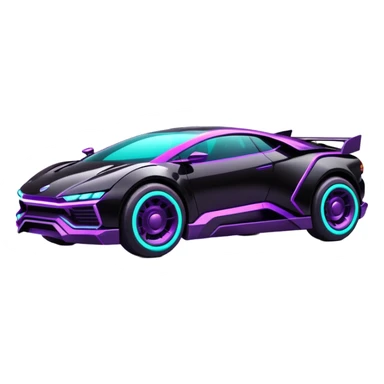 futuristic black and purple and cyan cyberpunk car sticker