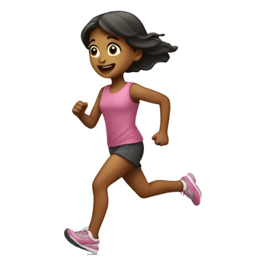 runing little girl sticker