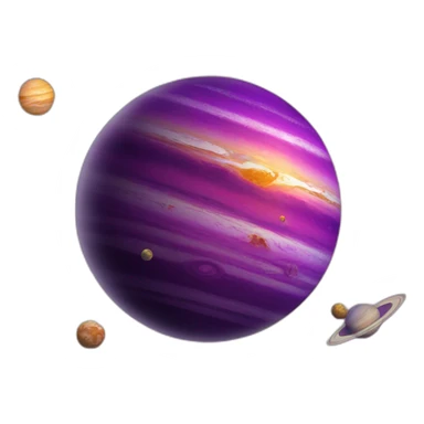purple planet solar system sticker